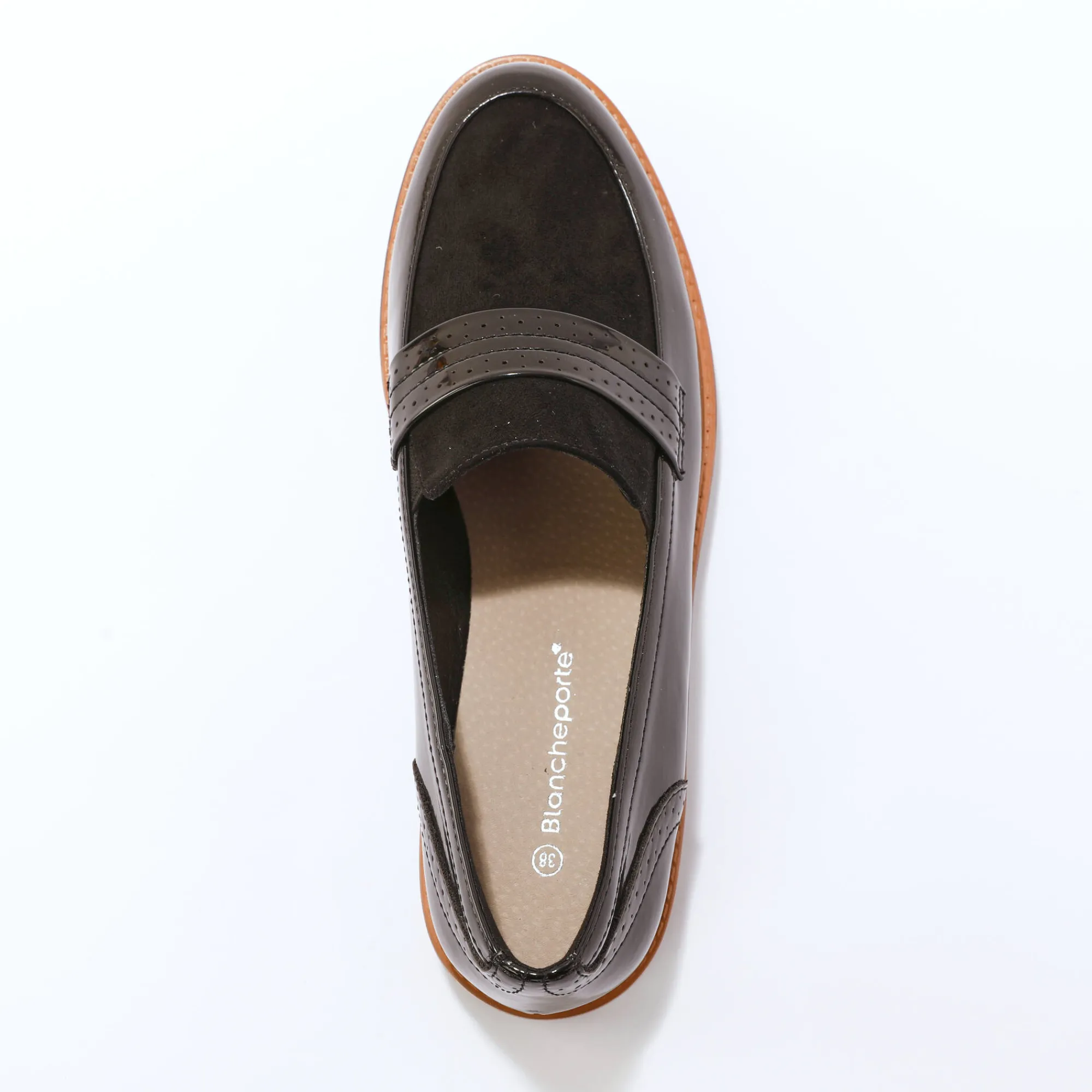 Derby's En Mocassins|Schoenen<Blancheporte Platte ballerina's in microvezel zwart