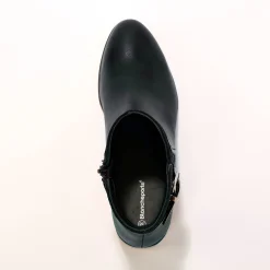 Bottines En Boots|Schoenen<Blancheporte Platte boots in leer marine