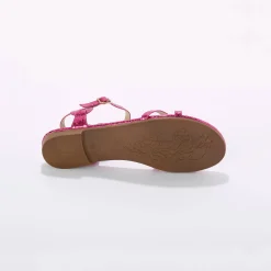 Sandalen En Espadrilles|Schoenen<Blancheporte Platte metallic sandalen roze