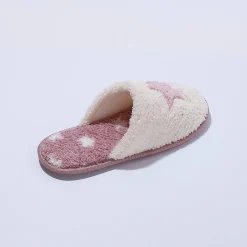 Sloffen|Sloffen<Blancheporte Platte, soepele muiltjes met ster roze