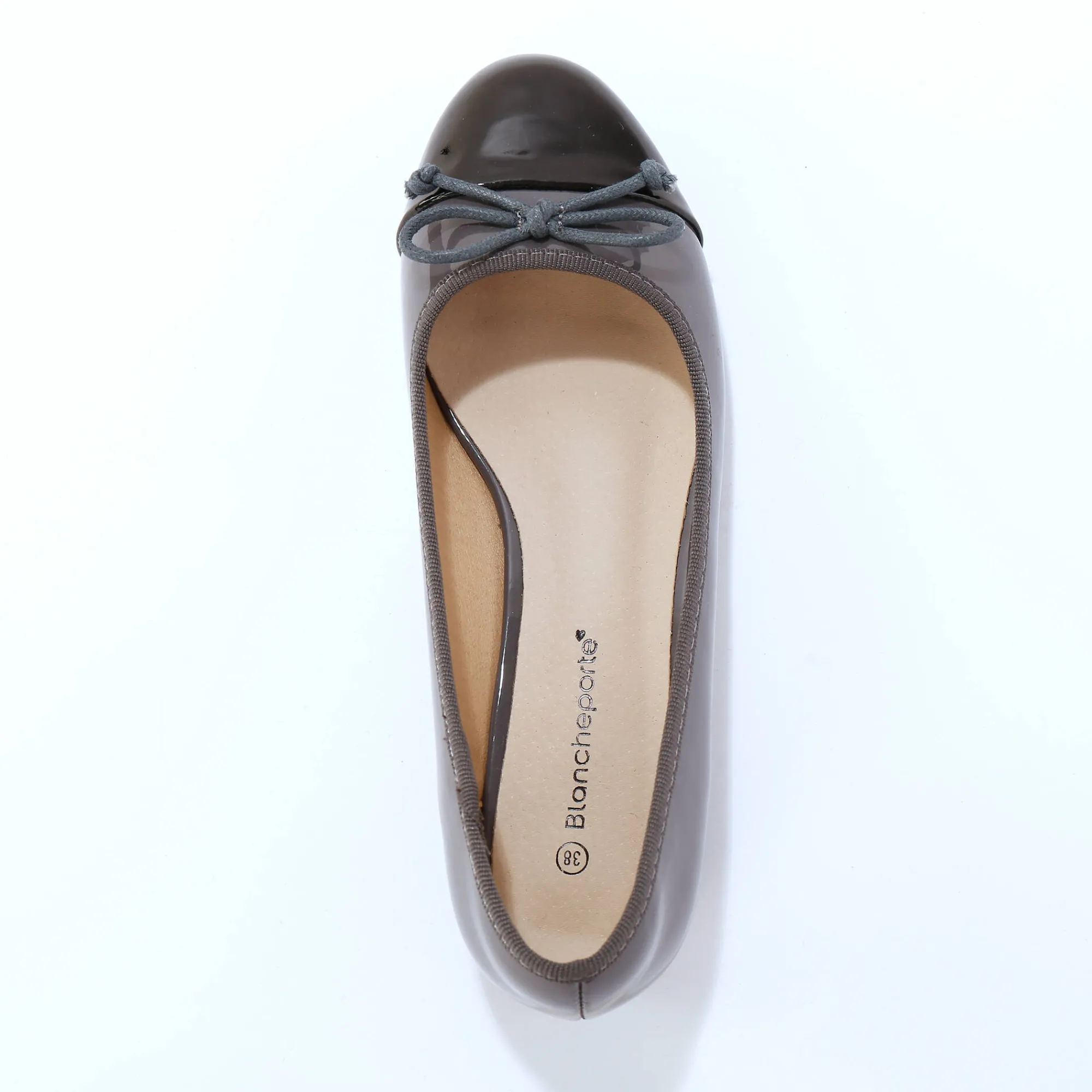 Ballerina's|Schoenen<Blancheporte Platte, tweekleurige ballerina's grijs / zwart