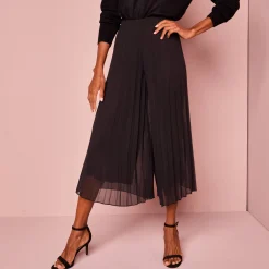 Feestoutfits Dames|Broek<Blancheporte 3/4-plissébroek zwart
