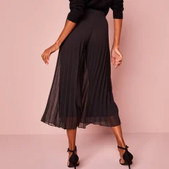 Feestoutfits Dames|Broek<Blancheporte 3/4-plissébroek zwart