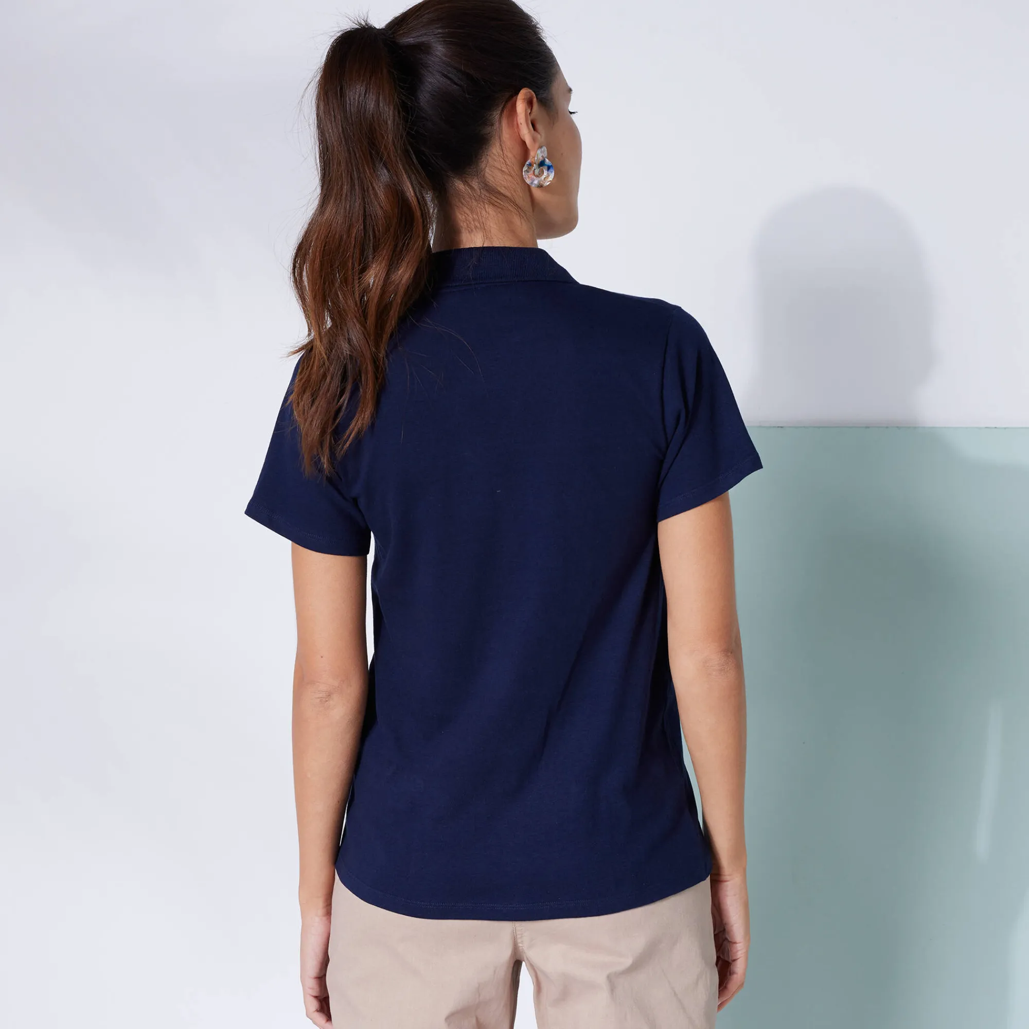 T-Shirt En Topje<Blancheporte Polo met korte mouwen in jerseytricot marine