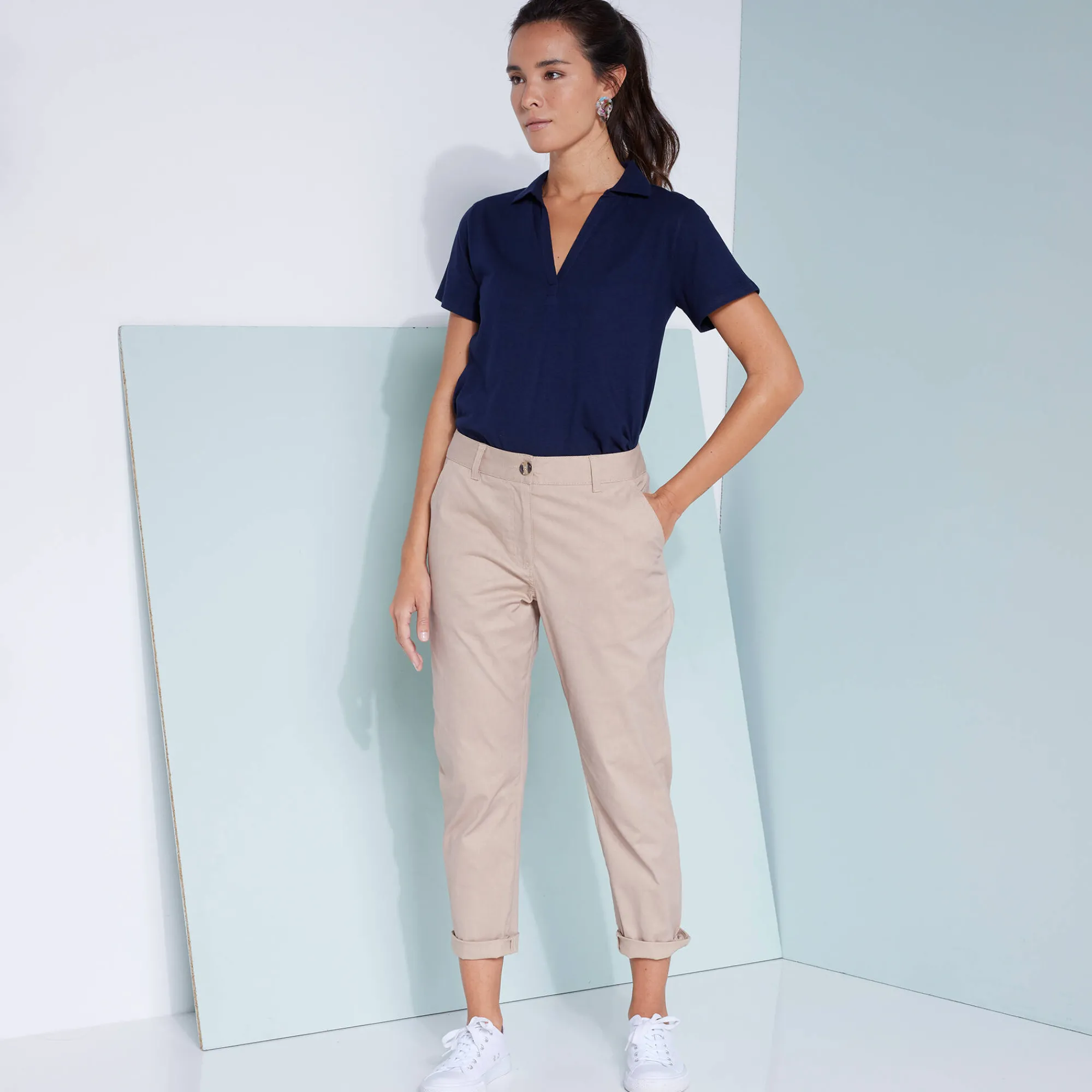 T-Shirt En Topje<Blancheporte Polo met korte mouwen in jerseytricot marine