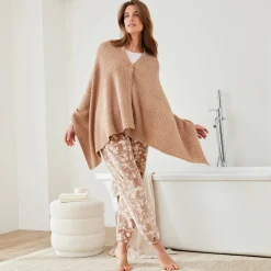 Peignoir En Kamerjas<Blancheporte Poncho in tricot chiné beige