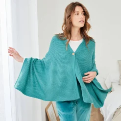 Peignoir En Kamerjas<Blancheporte Poncho in tricot celadon