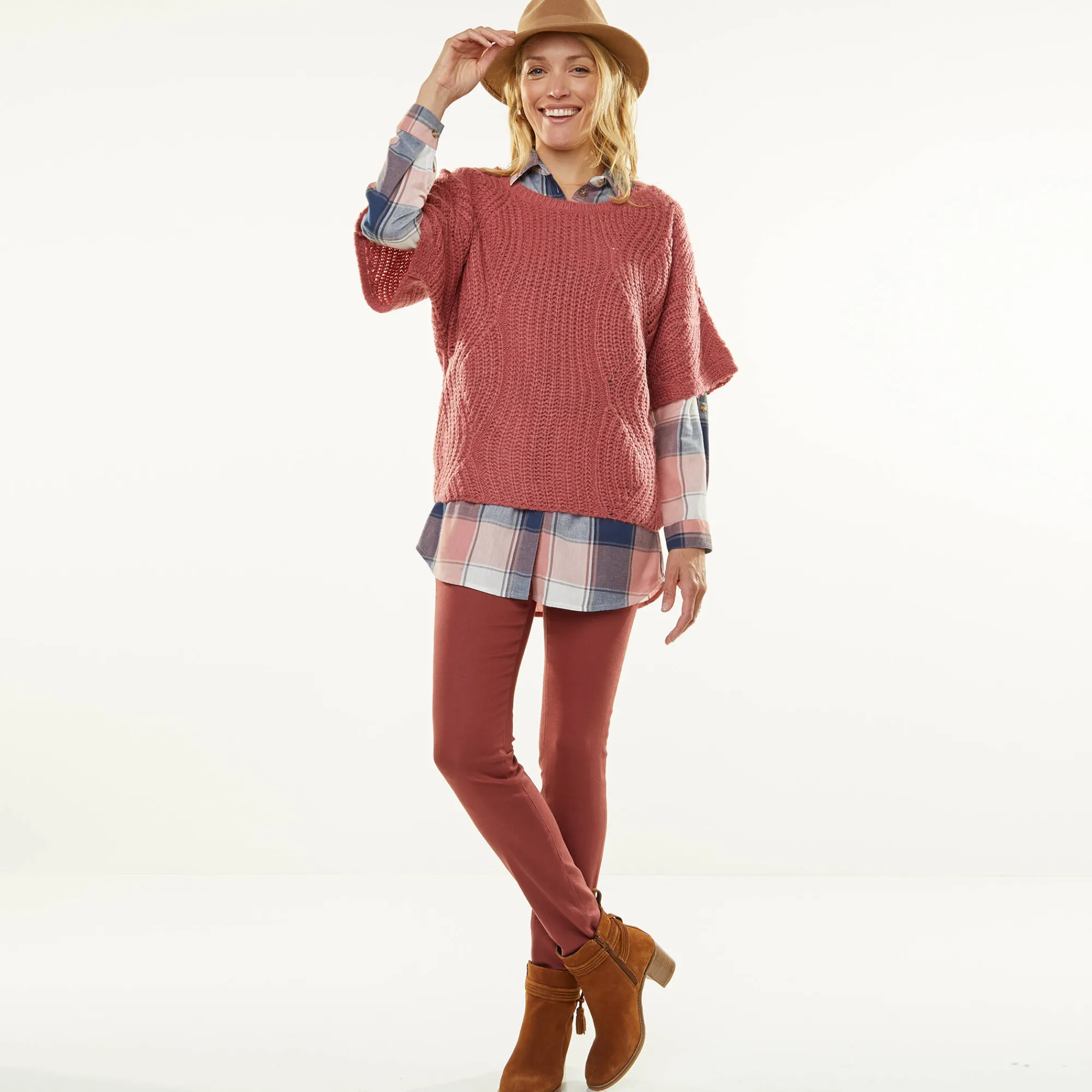 Trui En Vest<Blancheporte Poncho trui met mouwen op ellebooglengte tomette