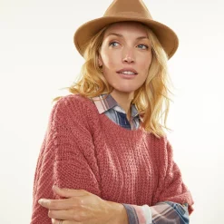 Trui En Vest<Blancheporte Poncho trui met mouwen op ellebooglengte tomette