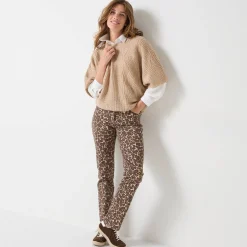 Trui En Vest<Blancheporte Poncho trui met mouwen op ellebooglengte chiné beige