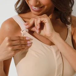 Beha<Blancheporte Postoperatief behatopje in microvezel met scratchsluiting vooraan - zonder beugels nude