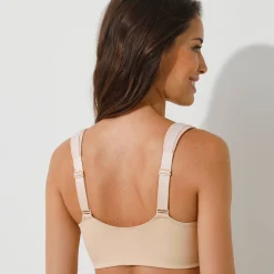Beha<Blancheporte Postoperatief behatopje in microvezel met scratchsluiting vooraan - zonder beugels nude