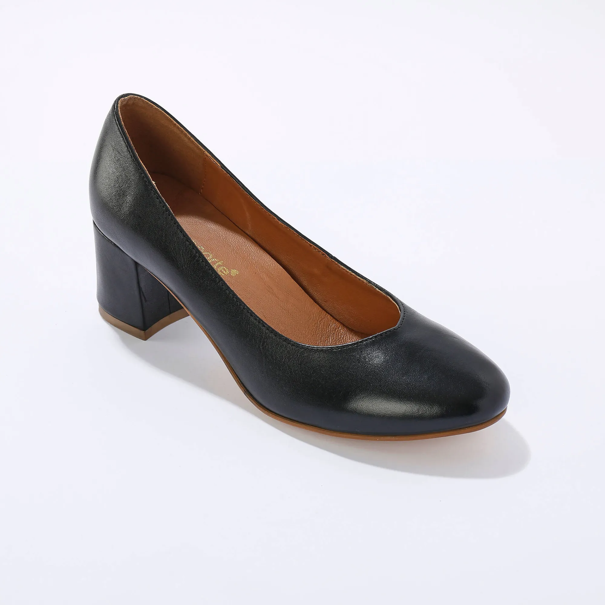 Feestelijke Schoenen|Pumps<Blancheporte Pumps in glad leer met ronde neus zwart