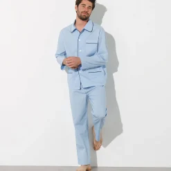 Pyjama En Kamerjas<Blancheporte Pyjama in effen popeline van polyester/katoen lichtblauw