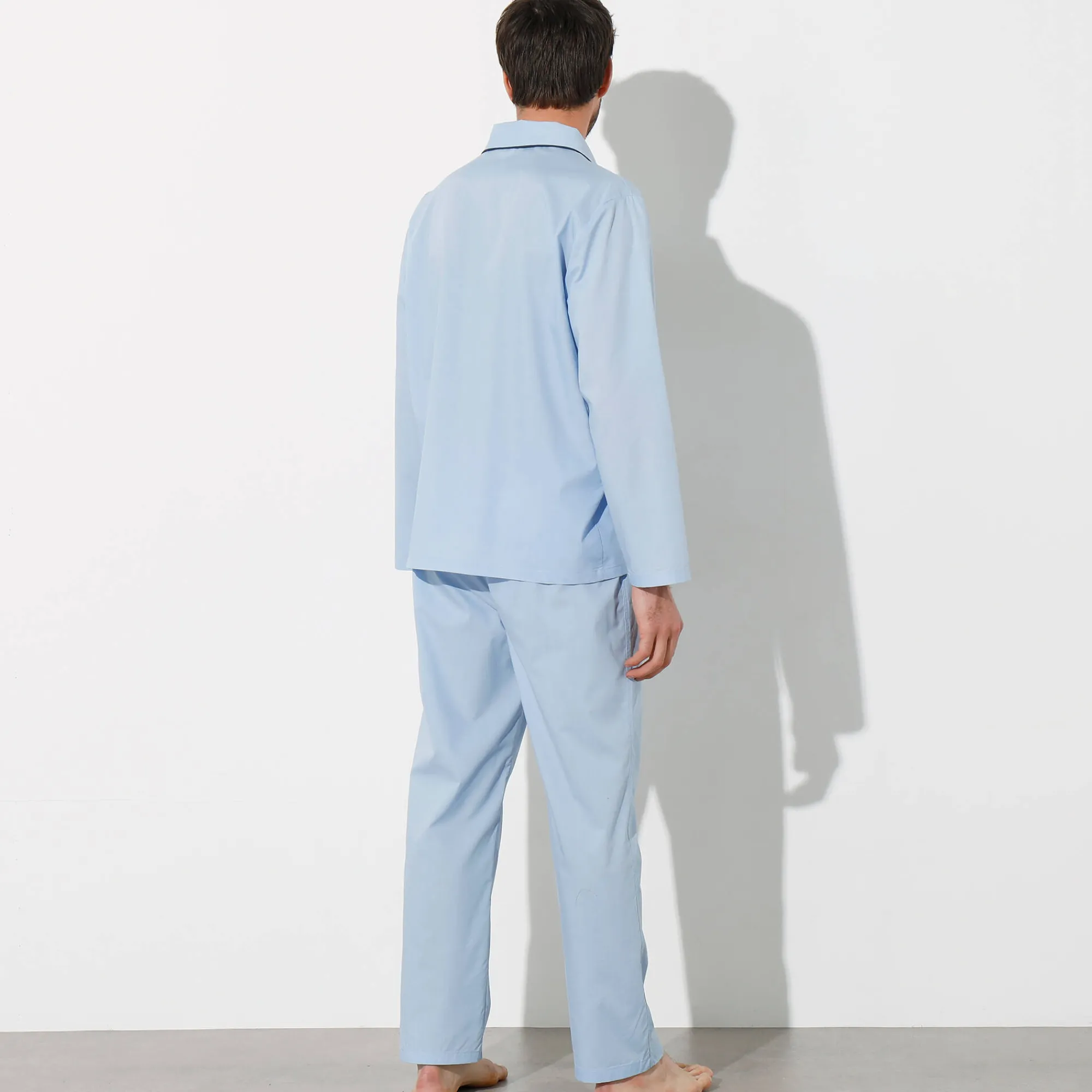 Pyjama En Kamerjas<Blancheporte Pyjama in effen popeline van polyester/katoen lichtblauw