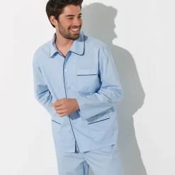 Pyjama En Kamerjas<Blancheporte Pyjama in effen popeline van polyester/katoen lichtblauw