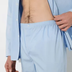 Pyjama En Kamerjas<Blancheporte Pyjama in effen popeline van polyester/katoen lichtblauw