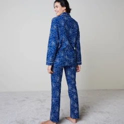 Pyjama<Blancheporte Pyjama in flanel met sterretjesprint marine