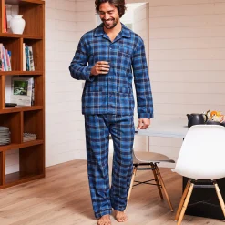 Pyjama En Kamerjas<Blancheporte Pyjama in geruit flanel blauw