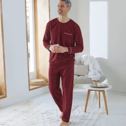 Pyjama En Kamerjas<Blancheporte Pyjama in katoen met contrasterende biesjes bordeaux