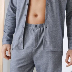 Pyjama En Kamerjas<Blancheporte Pyjama met knoopsluiting, in piquétricot gespikkeld blauw