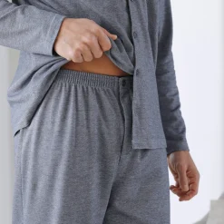 Pyjama En Kamerjas<Blancheporte Pyjama met knoopsluiting, in piquétricot gespikkeld blauw