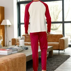 Pyjama En Kamerjas<Blancheporte Pyjama met lange mouwen en bamboemotief ecru / bordeaux