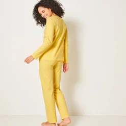 Pyjama<Blancheporte Pyjama met lange mouwen en boeketprint - katoen geel