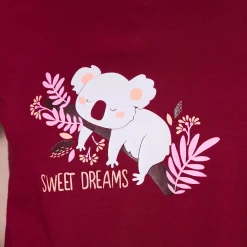 Pyjama<Blancheporte Pyjama met lange mouwen en "koala" motief kersenrood