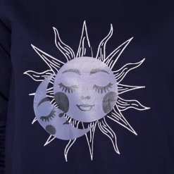 Pyjama<Blancheporte Pyjama met lange mouwen en "Sterren" print, met gratis slaapmasker marine