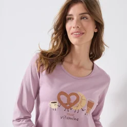 Pyjama<Blancheporte Pyjama met lange mouwen en "pause vitaminée" print parma