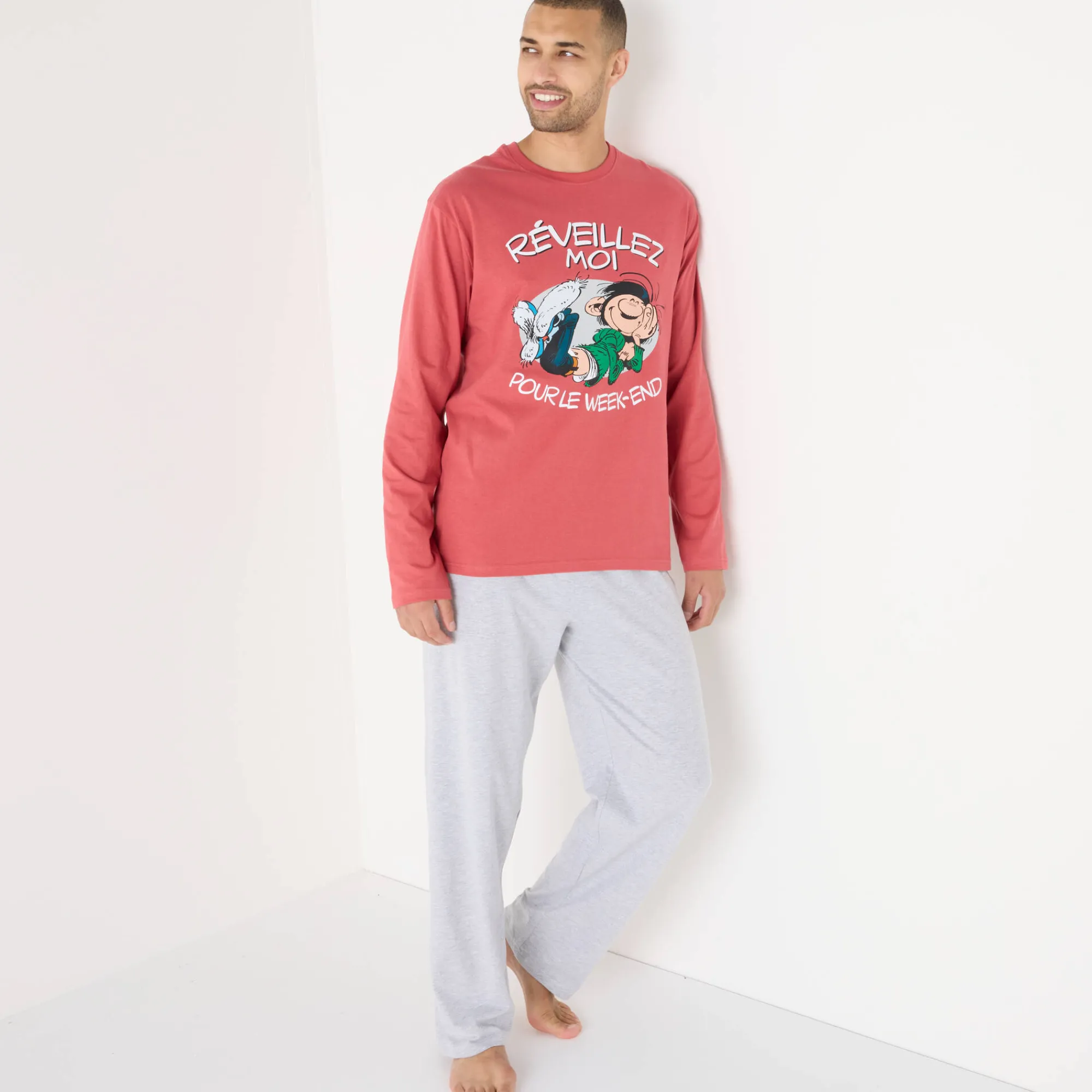 Pyjama En Kamerjas<Blancheporte Pyjama met lange mouwen Guust Flater rood / grijs