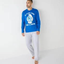 Pyjama En Kamerjas<Blancheporte Pyjama met lange mouwen The Smurfs® blauw / grijs