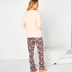 Pyjama<Blancheporte Pyjama met "ree" print - bijpassend tasje gratis perzik
