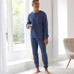 Pyjama En Kamerjas<Blancheporte Pyjama met Tunesische hals en lange mouwen, bijenraattricot jeansblauw