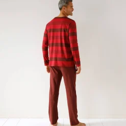 Pyjama En Kamerjas<Blancheporte Pyjama short coton rayures fantaisie bordeaux / rood