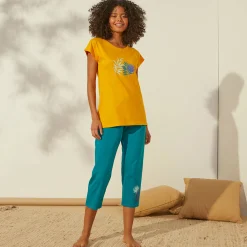 Pyjama<Blancheporte Pyjama T-shirt met tropische print saffraangeel