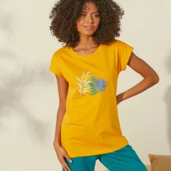 Pyjama<Blancheporte Pyjama T-shirt met tropische print saffraangeel