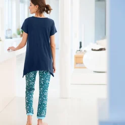 Pyjama<Blancheporte Pyjamabroek - groen met bloemenprint smaragd