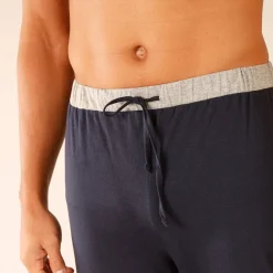 Pyjama En Kamerjas<Blancheporte Pyjamabroek met aangetrokken pijponderkanten - set van 2 grijs + marine