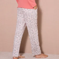 Pyjama<Blancheporte Pyjamabroek met bloemenprint ecru / grijs