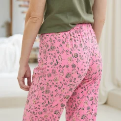 Pyjama<Blancheporte Pyjamabroek met bloemenprint "Bohème" Indisch roze / kaki