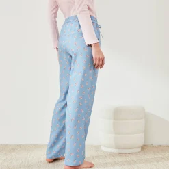 Pyjama<Blancheporte Pyjamabroek met bloemenprint blauw / roze