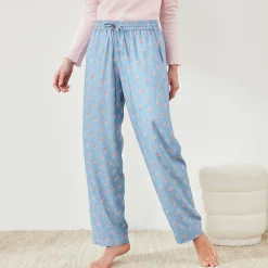 Pyjama<Blancheporte Pyjamabroek met bloemenprint blauw / roze