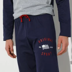 Pyjama En Kamerjas<Blancheporte Pyjamabroek met geplaatste print, blauw marine