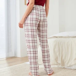 Pyjama<Blancheporte Pyjamabroek met ingeweven ruiten ecru / roze