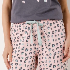 Pyjama<Blancheporte 3/4-pyjamabroek met print "Beautiful" roze