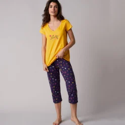Pyjama<Blancheporte 3/4-pyjamabroek met sterrenprint Estrella - katoen marine