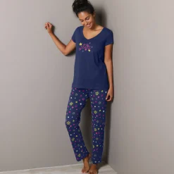 Pyjama<Blancheporte Pyjamabroek met sterrenprint Estrella - katoen marine