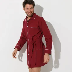 Pyjama En Kamerjas<Blancheporte Pyjamajasje in popeline met doorknoopsluiting bordeaux